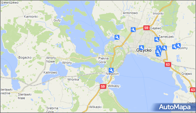 mapa Piękna Góra, Piękna Góra na mapie Targeo