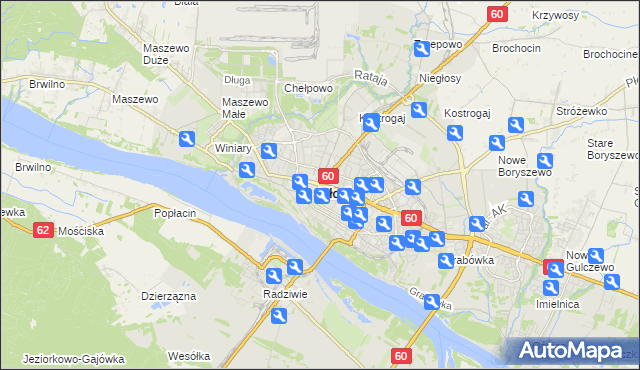 mapa Płock, Płock na mapie Targeo