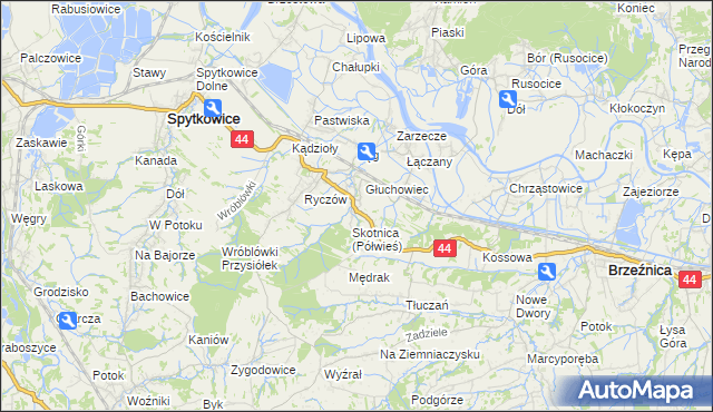 mapa Półwieś gmina Spytkowice, Półwieś gmina Spytkowice na mapie Targeo