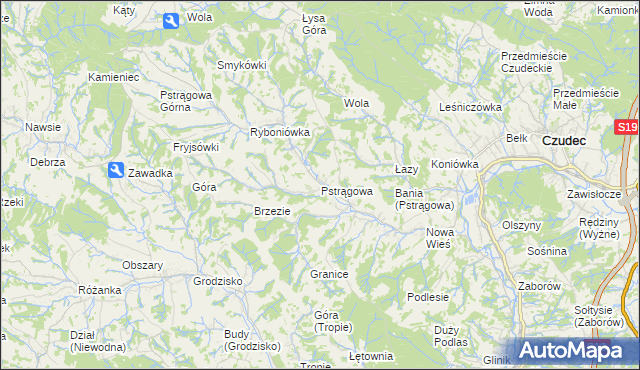 mapa Pstrągowa, Pstrągowa na mapie Targeo