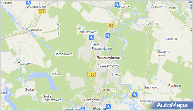 mapa Puszczykowo powiat poznański, Puszczykowo powiat poznański na mapie Targeo
