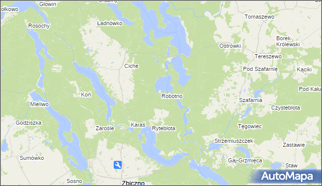 mapa Robotno, Robotno na mapie Targeo