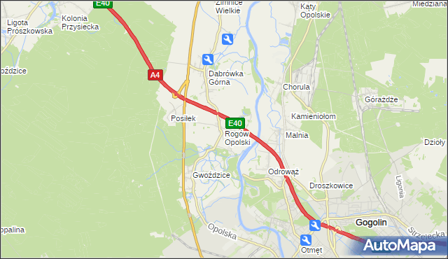 mapa Rogów Opolski, Rogów Opolski na mapie Targeo