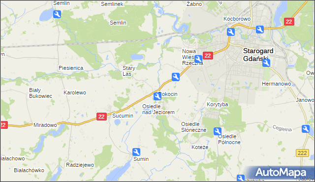 mapa Rokocin, Rokocin na mapie Targeo