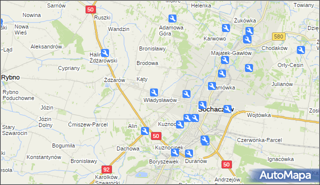 mapa Rozlazłów, Rozlazłów na mapie Targeo