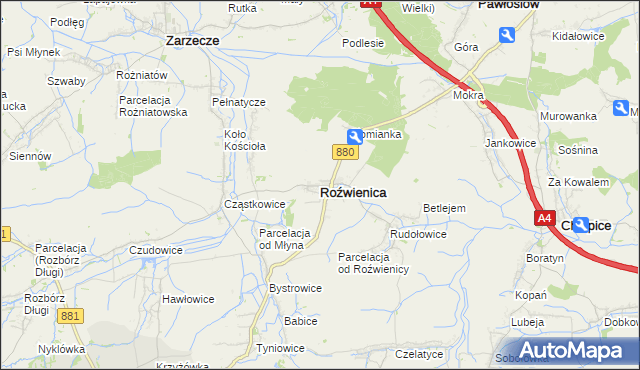 mapa Roźwienica, Roźwienica na mapie Targeo