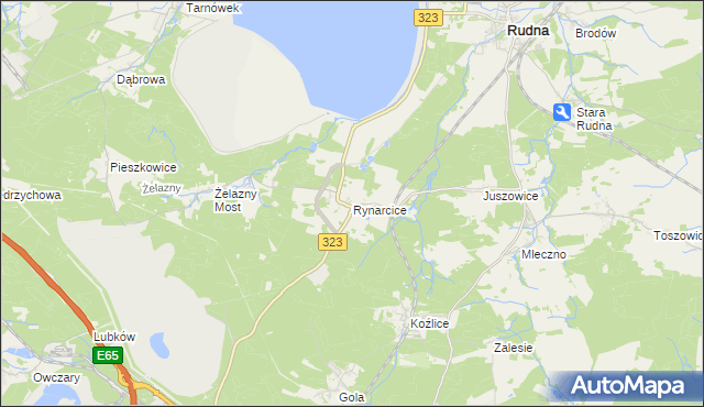 mapa Rynarcice gmina Rudna, Rynarcice gmina Rudna na mapie Targeo