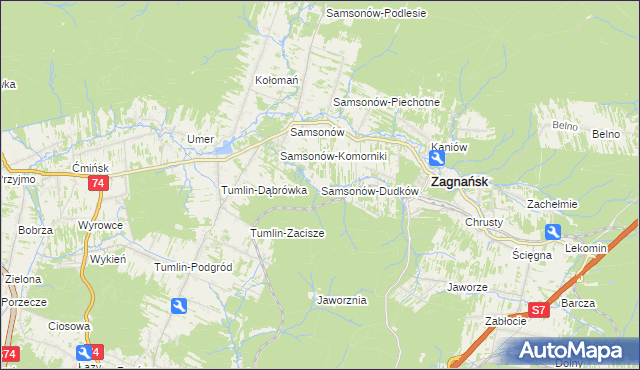 mapa Samsonów-Dudków, Samsonów-Dudków na mapie Targeo