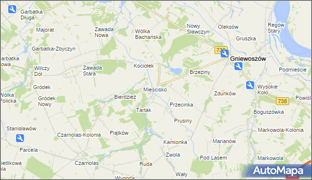 mapa Sarnów gmina Gniewoszów, Sarnów gmina Gniewoszów na mapie Targeo