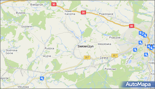 mapa Siekierczyn, Siekierczyn na mapie Targeo