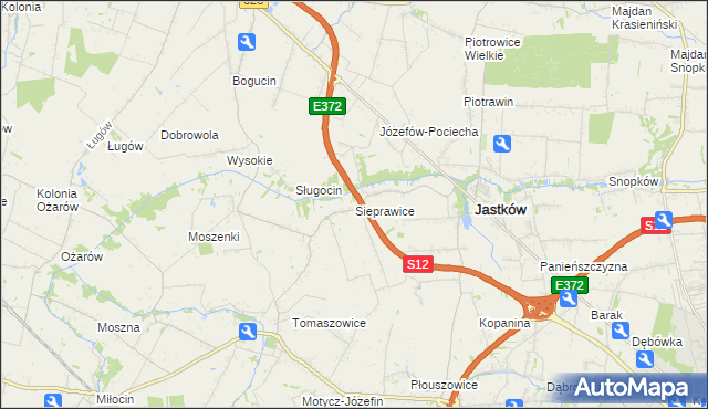 mapa Sieprawice, Sieprawice na mapie Targeo