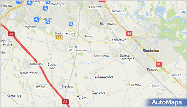 mapa Smardzów gmina Siechnice, Smardzów gmina Siechnice na mapie Targeo