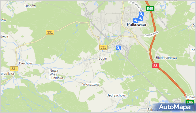 mapa Sobin, Sobin na mapie Targeo