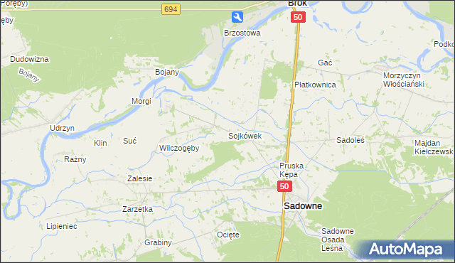 mapa Sojkówek, Sojkówek na mapie Targeo