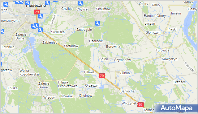 mapa Solec gmina Góra Kalwaria, Solec gmina Góra Kalwaria na mapie Targeo