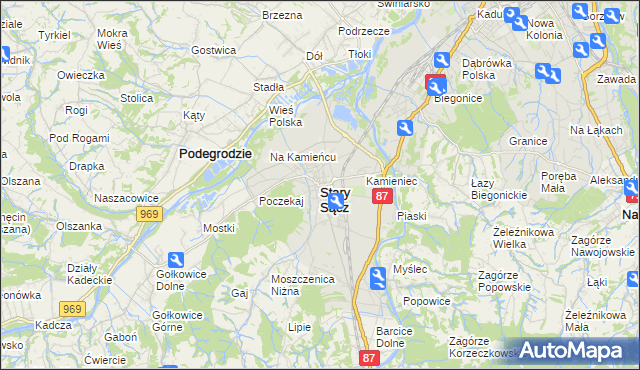 mapa Stary Sącz, Stary Sącz na mapie Targeo