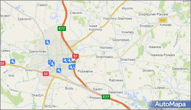 mapa Strachówko, Strachówko na mapie Targeo
