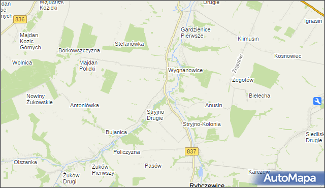 mapa Stryjno Pierwsze, Stryjno Pierwsze na mapie Targeo