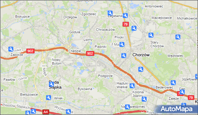 mapa Świętochłowice, Świętochłowice na mapie Targeo