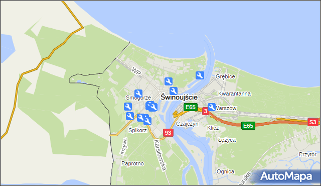 mapa Świnoujście, Świnoujście na mapie Targeo