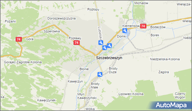 mapa Szczebrzeszyn, Szczebrzeszyn na mapie Targeo