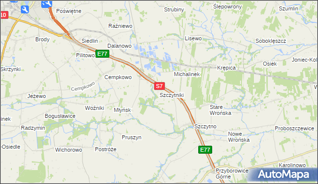 mapa Szczytniki gmina Załuski, Szczytniki gmina Załuski na mapie Targeo