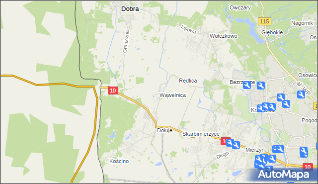 mapa Wąwelnica, Wąwelnica na mapie Targeo