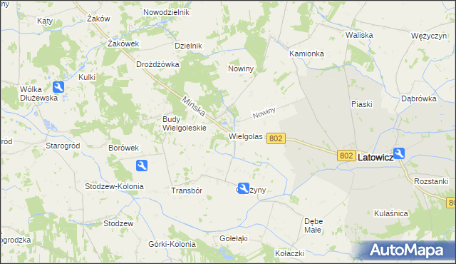 mapa Wielgolas gmina Latowicz, Wielgolas gmina Latowicz na mapie Targeo