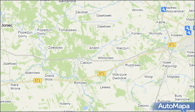 mapa Wiktorowo gmina Nasielsk, Wiktorowo gmina Nasielsk na mapie Targeo