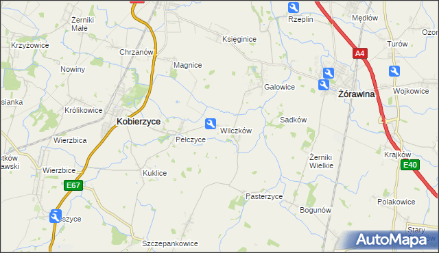 mapa Wilczków gmina Żórawina, Wilczków gmina Żórawina na mapie Targeo