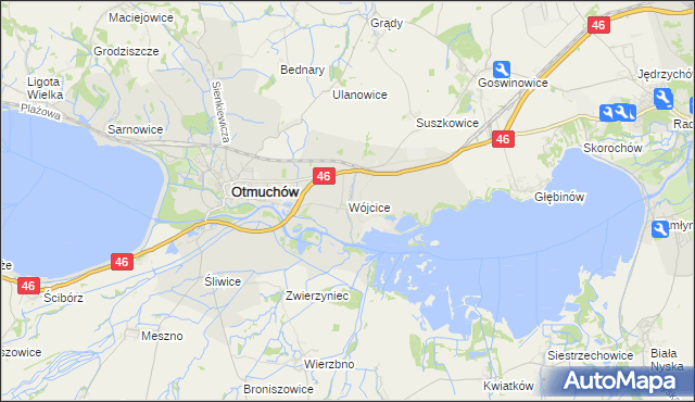 mapa Wójcice gmina Otmuchów, Wójcice gmina Otmuchów na mapie Targeo