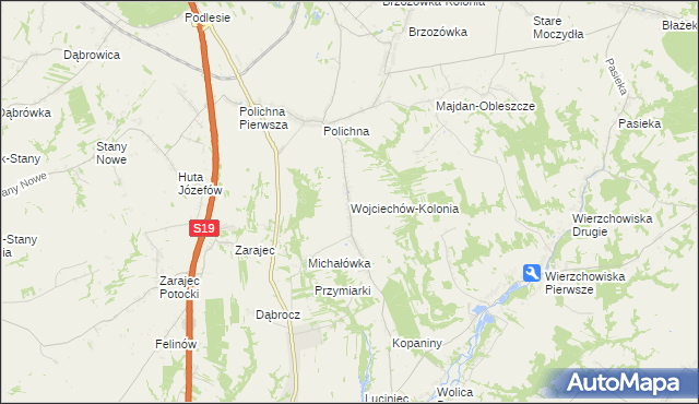 mapa Wojciechów-Kolonia, Wojciechów-Kolonia na mapie Targeo