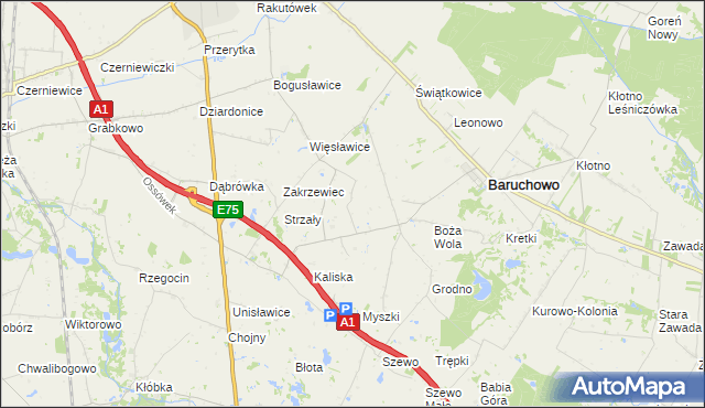 mapa Dobrzelewice, Dobrzelewice na mapie Targeo