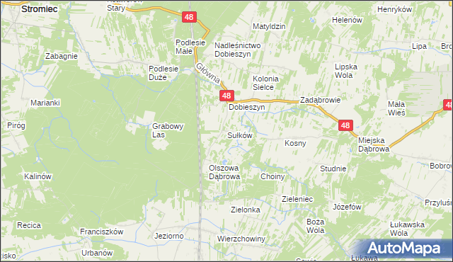mapa Sułków gmina Stromiec, Sułków gmina Stromiec na mapie Targeo