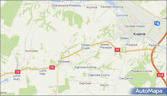 mapa Kowalin, Kowalin na mapie Targeo