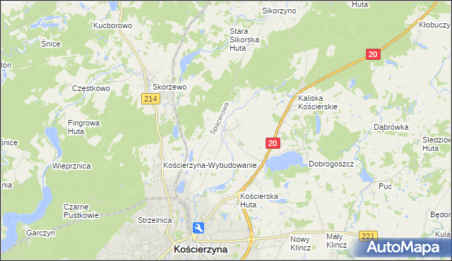 mapa Nowa Wieś Kościerska, Nowa Wieś Kościerska na mapie Targeo