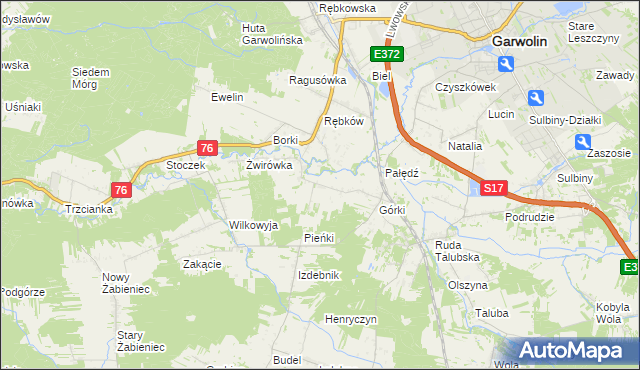 mapa Parcele-Rębków, Parcele-Rębków na mapie Targeo