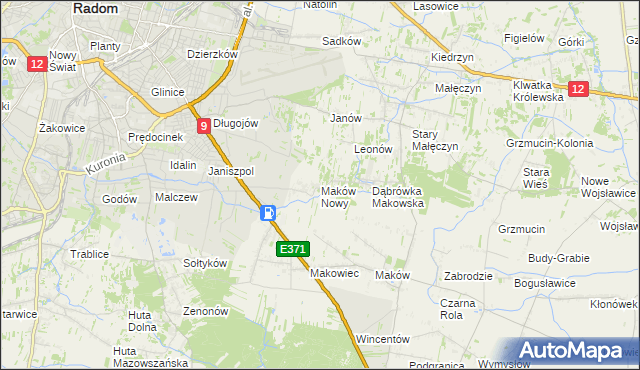 mapa Maków Nowy, Maków Nowy na mapie Targeo