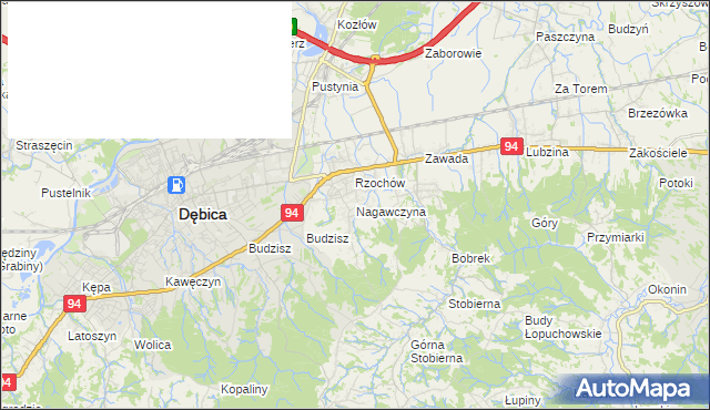 mapa Nagawczyna, Nagawczyna na mapie Targeo