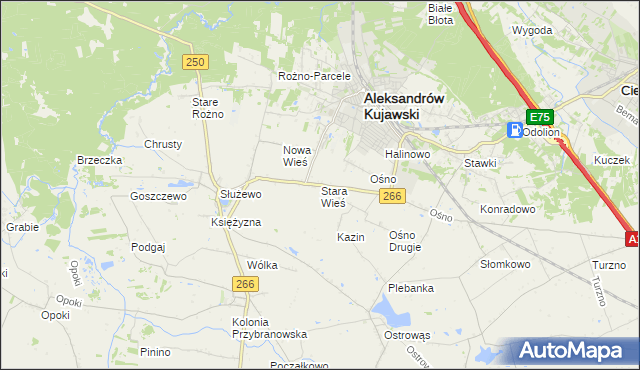 mapa Stara Wieś gmina Aleksandrów Kujawski, Stara Wieś gmina Aleksandrów Kujawski na mapie Targeo