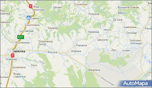 mapa Piekielnik, Piekielnik na mapie Targeo