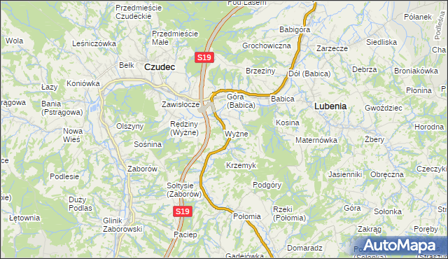 mapa Wyżne, Wyżne na mapie Targeo