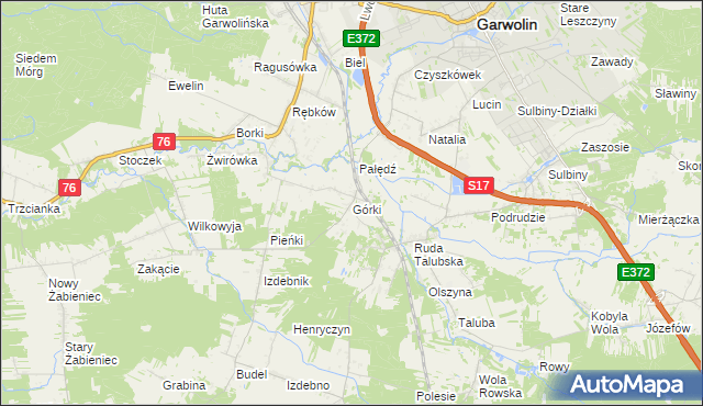 mapa Górki gmina Garwolin, Górki gmina Garwolin na mapie Targeo