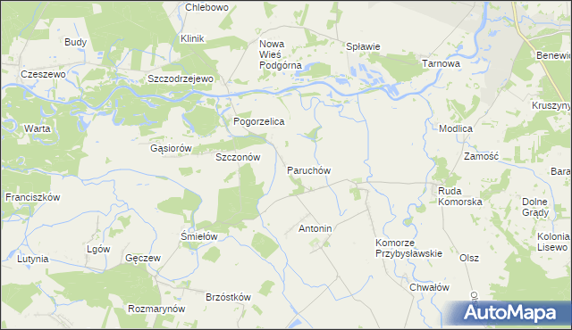 mapa Paruchów, Paruchów na mapie Targeo