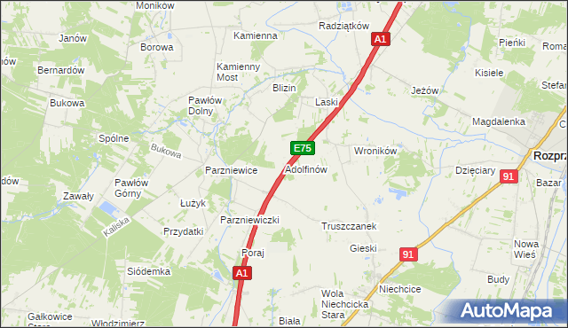 mapa Adolfinów, Adolfinów na mapie Targeo