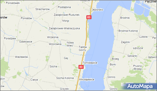 mapa Tądów Górny, Tądów Górny na mapie Targeo