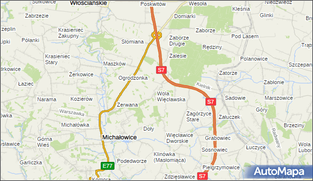 mapa Wola Więcławska, Wola Więcławska na mapie Targeo