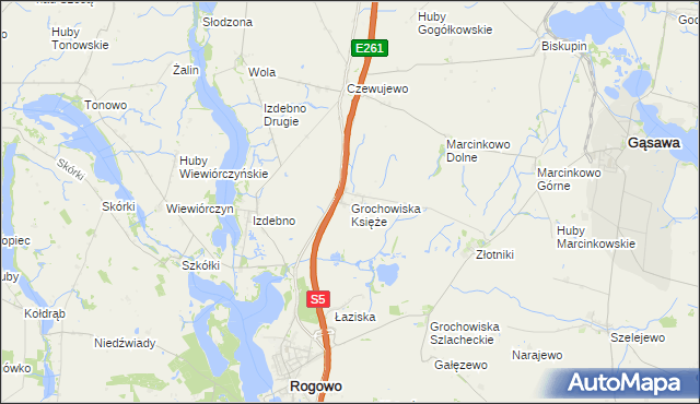 mapa Grochowiska Księże, Grochowiska Księże na mapie Targeo