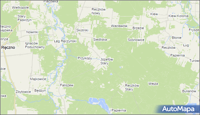 mapa Józefów Stary gmina Przedbórz, Józefów Stary gmina Przedbórz na mapie Targeo