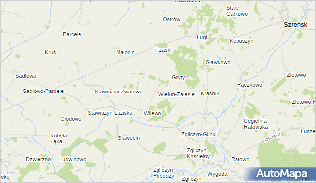 mapa Wieluń-Zalesie, Wieluń-Zalesie na mapie Targeo